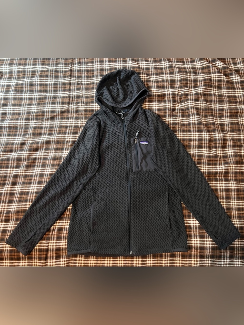 Patagonia Black R1 Air Full Zip Hoody Performance Fleece Jacket Women’s S